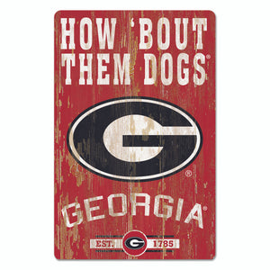 Georgia Bulldogs Sign 11x17 Wood Slogan Design - WinCraft