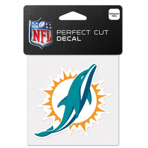 Miami Dolphins Decal 4x4 Perfect Cut Color - WinCraft