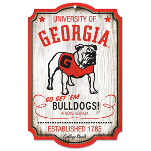 Georgia Bulldogs Sign 11x17 Wood College Vault Style - WinCraft