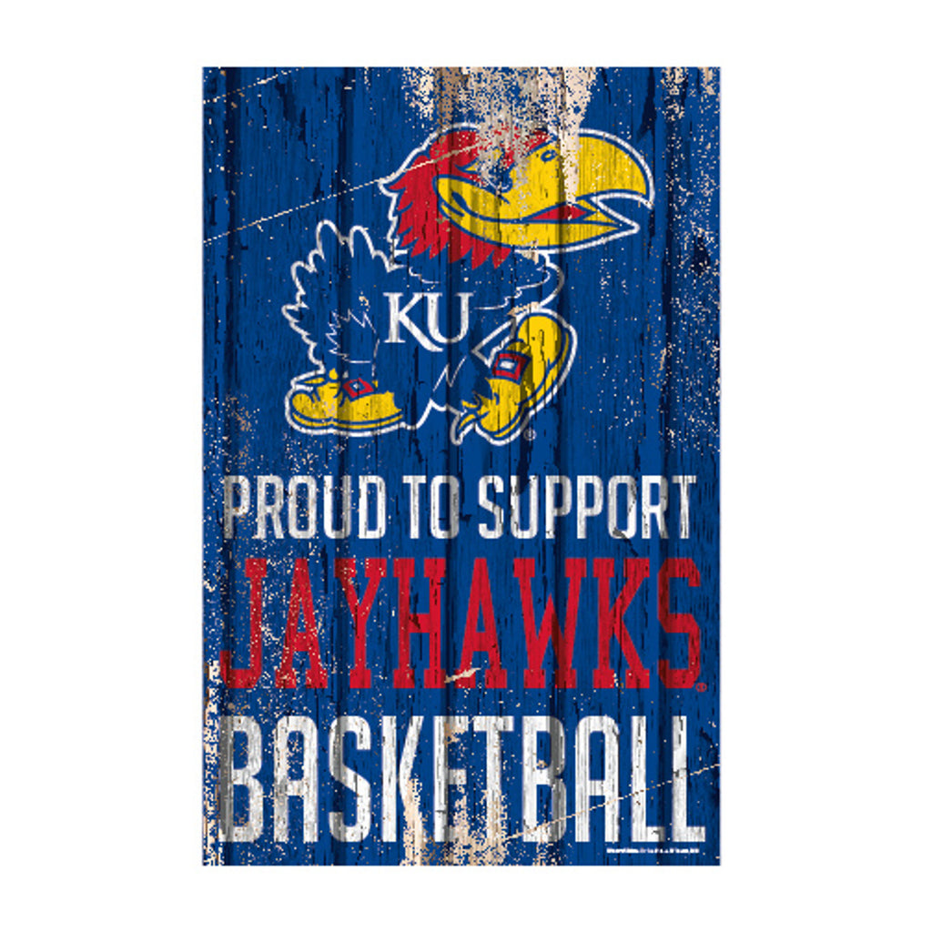 Kansas Jayhawks Sign 11x17 Wood Proud to Support Design - WinCraft