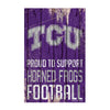 TCU Horned Frogs Sign 11x17 Wood Proud to Support Design - WinCraft