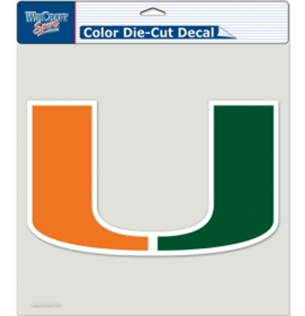Miami Hurricanes Decal 8x8 Die Cut Color - WinCraft
