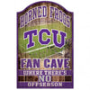 TCU Horned Frogs Sign 11x17 Wood Fan Cave Design - Special Order - WinCraft