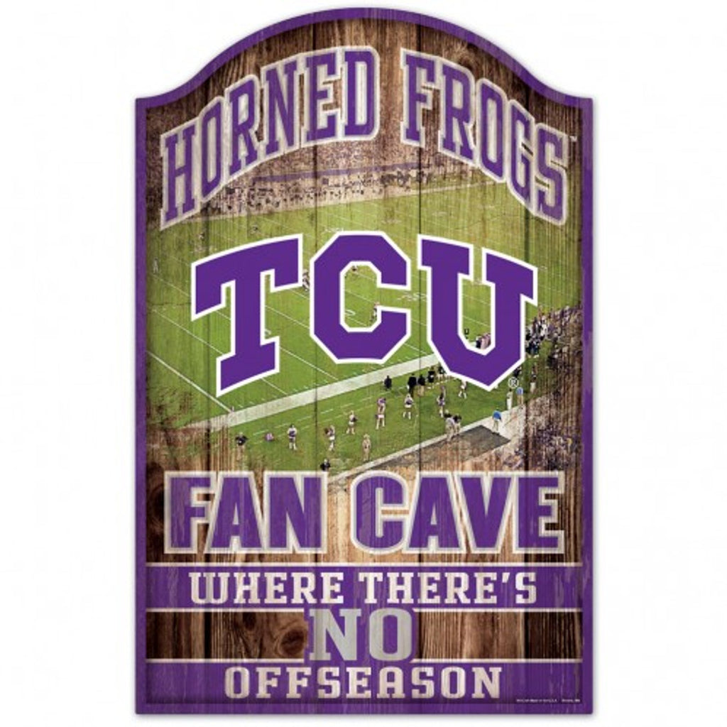 TCU Horned Frogs Sign 11x17 Wood Fan Cave Design - Special Order - WinCraft