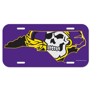 East Carolina Pirates License Plate Plastic Pirate State Logo Design - WinCraft