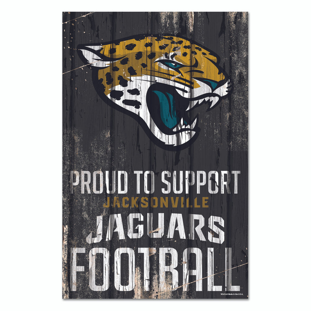 Jacksonville Jaguars Sign 11x17 Wood Proud to Support Design - WinCraft
