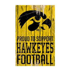 Iowa Hawkeyes Sign 11x17 Wood Proud to Support Design - WinCraft