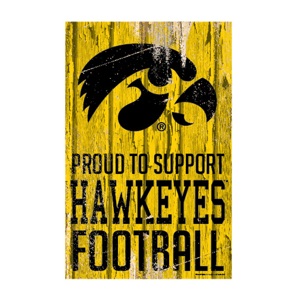 Iowa Hawkeyes Sign 11x17 Wood Proud to Support Design - WinCraft