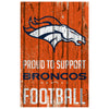 Denver Broncos Sign 11x17 Wood Proud to Support Design - WinCraft