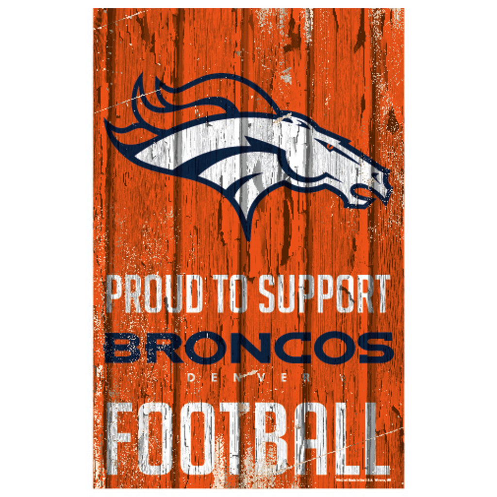 Denver Broncos Sign 11x17 Wood Proud to Support Design - WinCraft