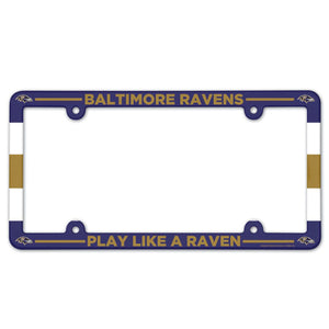 Baltimore Ravens License Plate Frame Plastic Full Color Style - WinCraft