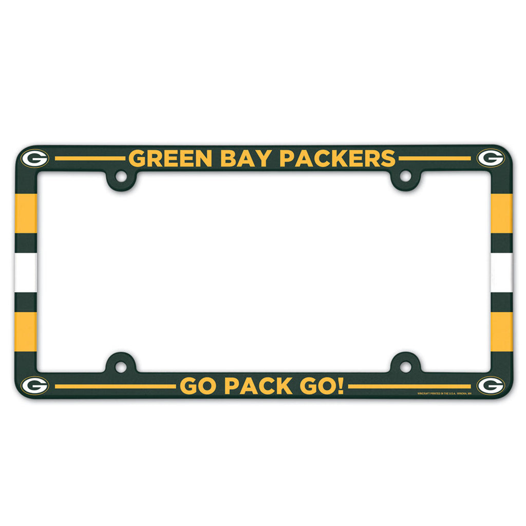 Green Bay Packers License Plate Frame Plastic Full Color Style - WinCraft