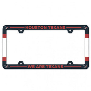 Houston Texans License Plate Frame Plastic Full Color Style - WinCraft