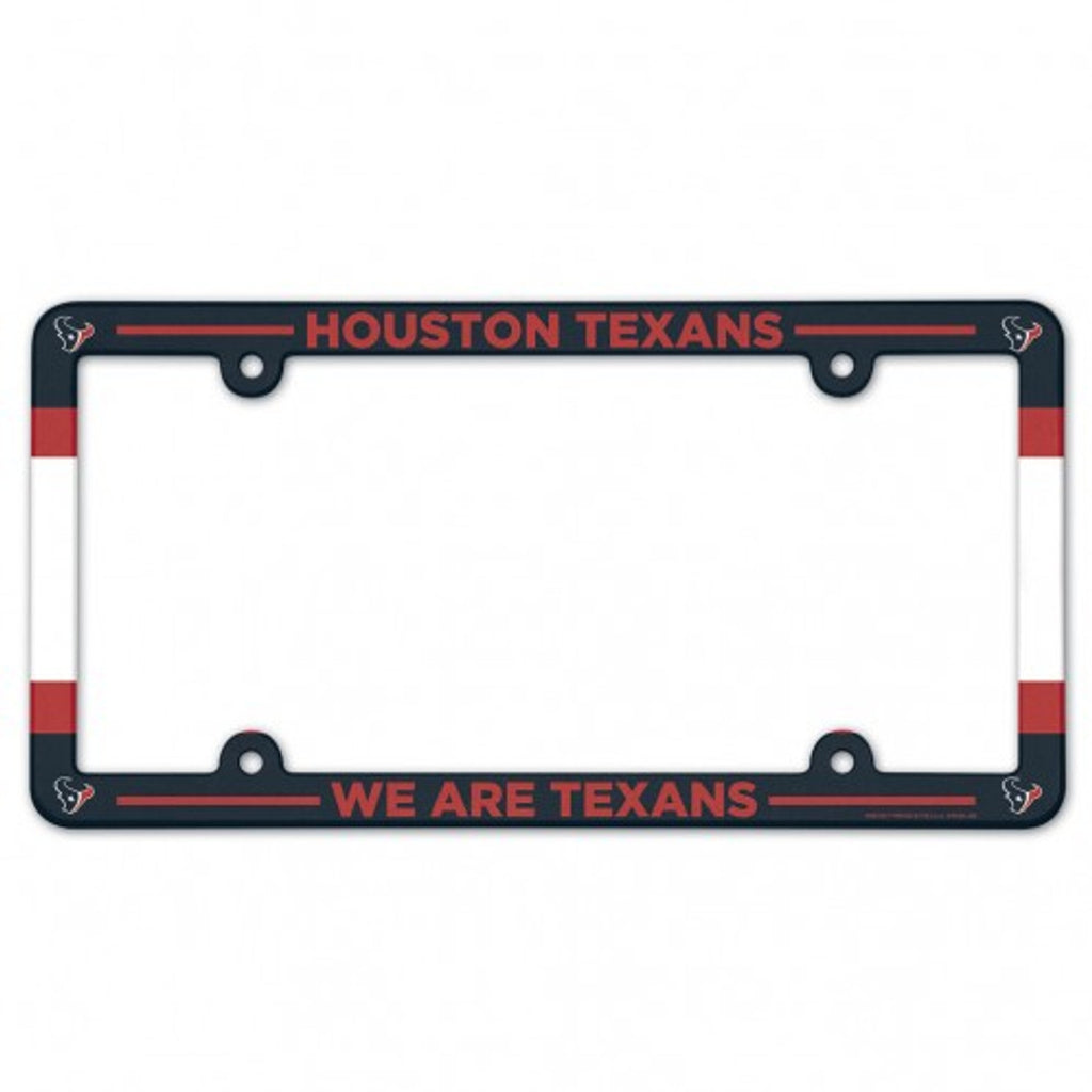 Houston Texans License Plate Frame Plastic Full Color Style - WinCraft
