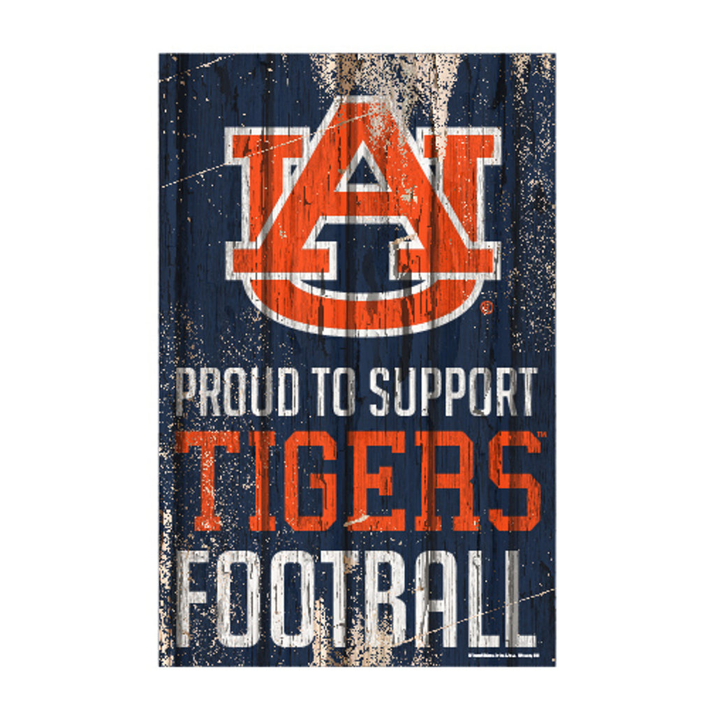 Auburn Tigers Sign 11x17 Wood Proud to Support Design - WinCraft