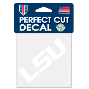 LSU Tigers Decal 4x4 Perfect Cut White - WinCraft