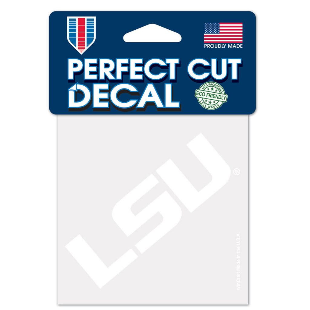 LSU Tigers Decal 4x4 Perfect Cut White - WinCraft