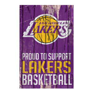 Los Angeles Lakers Sign 11x17 Wood Proud to Support Design - WinCraft