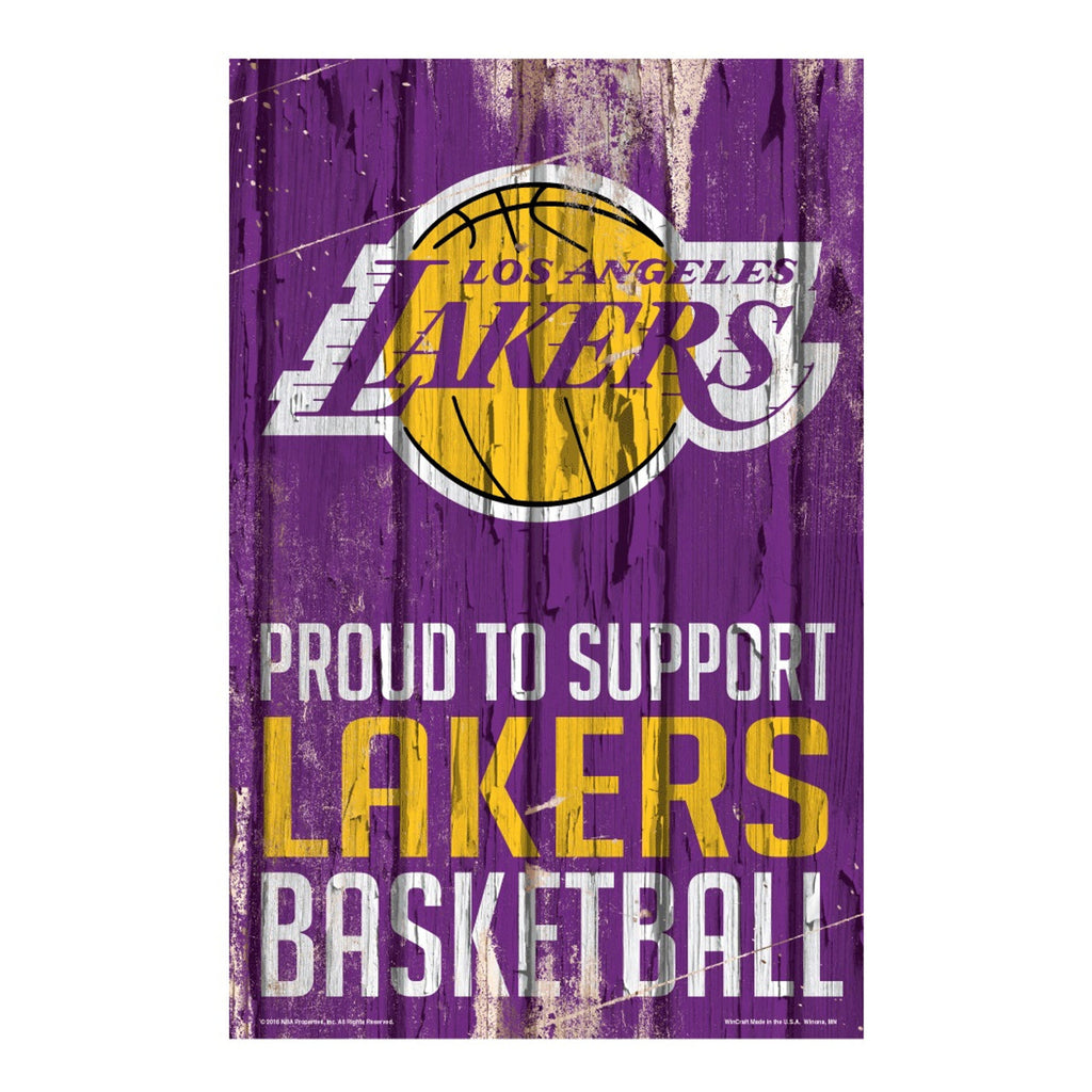 Los Angeles Lakers Sign 11x17 Wood Proud to Support Design - WinCraft