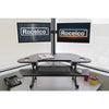 Rocelco 46'' Height Adjustable Corner Standing Desk Converter with Dual Monitor Arm BUNDLE - Quick Sit Stand Up Computer Workstation Riser - Extra Large Keyboard Tray - Black (R CADRB-46-DM2)