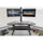 Rocelco 46'' Height Adjustable Corner Standing Desk Converter with Dual Monitor Arm BUNDLE - Quick Sit Stand Up Computer Workstation Riser - Extra Large Keyboard Tray - Black (R CADRB-46-DM2)