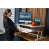 Rocelco 37.5'' Deluxe Height Adjustable Standing Desk Converter - Quick Sit Stand Up Dual Monitor Riser - Gas Spring Assist Computer Workstation - Large Retractable Keyboard Tray - White (R DADRW)