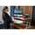 Rocelco 37.5'' Deluxe Height Adjustable Standing Desk Converter - Quick Sit Stand Up Dual Monitor Riser - Gas Spring Assist Computer Workstation - Large Retractable Keyboard Tray - White (R DADRW)