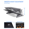 Rocelco 37.5'' Deluxe Height Adjustable Standing Desk Converter with Dual Monitor Mount and Anti Fatigue Mat BUNDLE - Sit Stand Up Computer Workstation Riser - Keyboard Tray - Black (R DADRB-DM2-MAF)