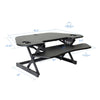 Rocelco 46'' Height Adjustable Corner Standing Desk Converter with Dual Monitor Arm BUNDLE - Quick Sit Stand Up Computer Workstation Riser - Extra Large Keyboard Tray - Black (R CADRB-46-DM2)