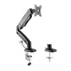 Rocelco Premium Desk Computer Monitor Mount with USB 2.0 And Audio Port - Fits Single 13'' - 27'' LED LCD Flat Screen - Pneumatic Full Motion Assist Adjustable Arm - Grommet and C Clamp - Black (R MA1)