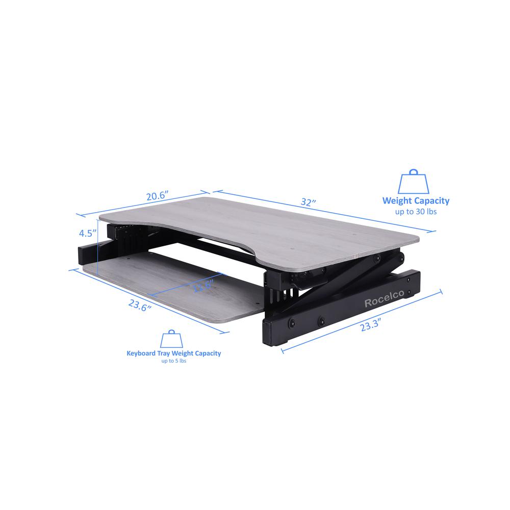 Rocelco 32'' Height Adjustable Standing Desk