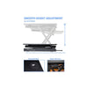 Rocelco 40'' Large Height Adjustable Standing Desk Converter with Dual Monitor Mount BUNDLE - Quick Sit Stand Up Computer Workstation Riser - Retractable Keyboard Tray - Black (R DADRB-40-DM2)