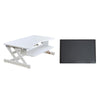 Rocelco 37.5'' Deluxe Height Adjustable Standing Desk Converter with Anti Fatigue Mat BUNDLE - Quick Sit Stand Up Computer Workstation Riser - Large Retractable Keyboard Tray - White (R DADRW-MAFM)