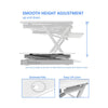 Rocelco 46'' Large Height Adjustable Standing Desk Converter with Triple Monitor Mount BUNDLE - Quick Sit Stand Up Computer Workstation Riser - Retractable Keyboard Tray - White (R DADRW-46-DM3)