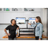Rocelco 40'' Large Height Adjustable Standing Desk Converter with Dual Monitor Mount BUNDLE - Quick Sit Stand Up Computer Workstation Riser - Retractable Keyboard Tray - Black (R DADRB-40-DM2)