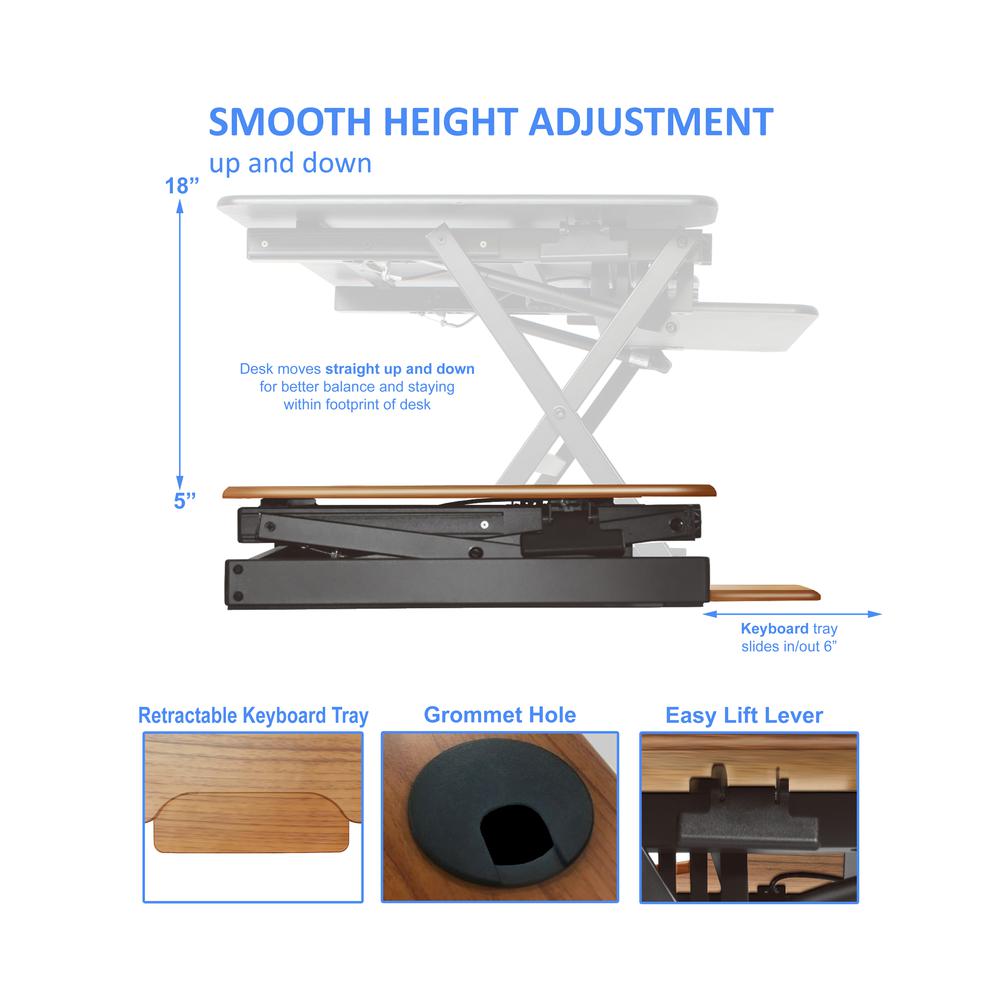Rocelco 32'' Height Adjustable Standing Desk