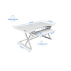 Rocelco 46'' Large Height Adjustable Standing Desk Converter with Triple Monitor Mount BUNDLE - Quick Sit Stand Up Computer Workstation Riser - Retractable Keyboard Tray - White (R DADRW-46-DM3)