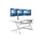 Rocelco 46'' Large Height Adjustable Standing Desk Converter with Triple Monitor Mount BUNDLE - Quick Sit Stand Up Computer Workstation Riser - Retractable Keyboard Tray - White (R DADRW-46-DM3)