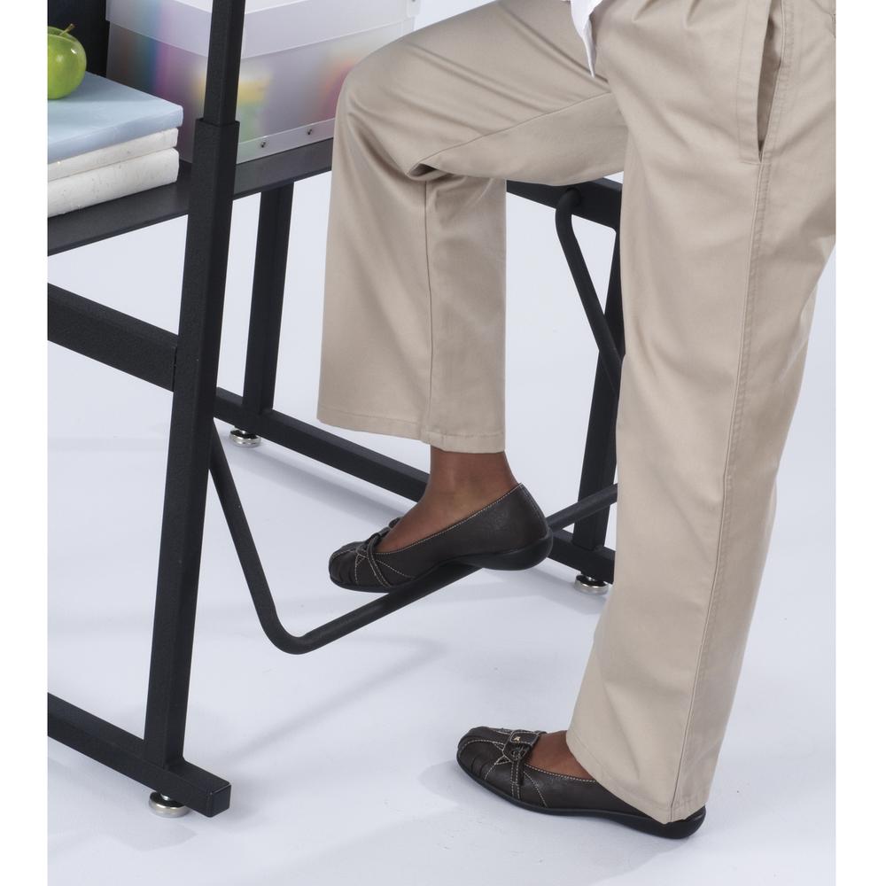 AlphaBetter® Adjustable-Height Stand-Up Desk, 36 x 24'' Premium or Dry Erase Top, Book Box and Swinging Footrest Bar - Gray - Safco