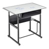 AlphaBetter® Adjustable-Height Stand-Up Desk, 36 x 24'' Premium or Dry Erase Top, Book Box and Swinging Footrest Bar - DryErase - Safco