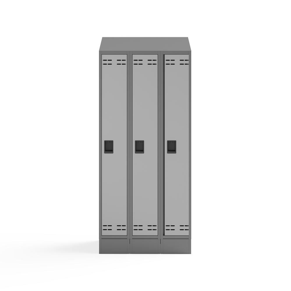 Triple Sloped Metal Locker Hood Addition 36''W x 18''D x 6''H - Gray - Safco