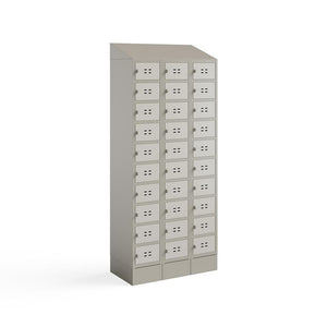 Triple Sloped Metal Locker Hood Addition 36''W x 18''D x 6''H - Tan - Safco