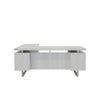 Mirella™ L-Shaped Configuration Desk, BBB/BF White Ash - Safco