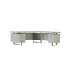 Mirella™ L-Shaped Configuration Desk, BBB/BF White Ash - Safco
