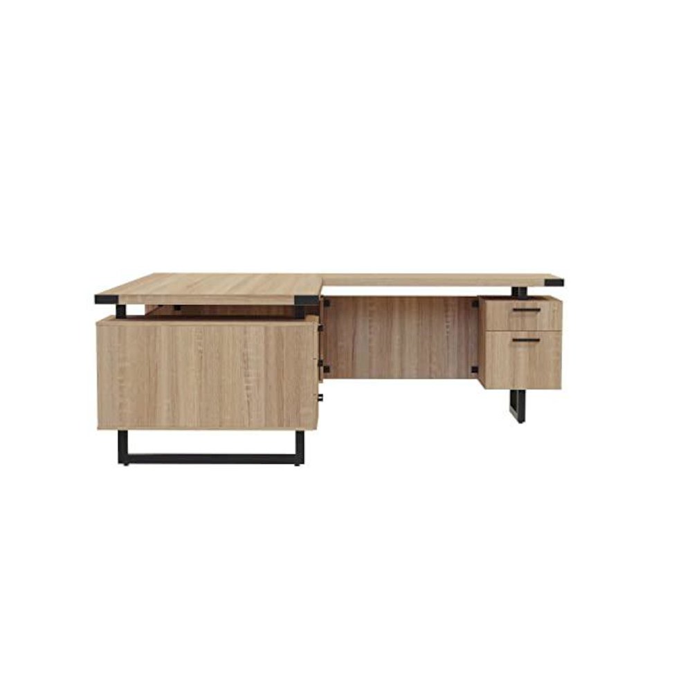 Mirella™ L-Shaped Configuration Desk, BBB/BF Sand Dune - Safco