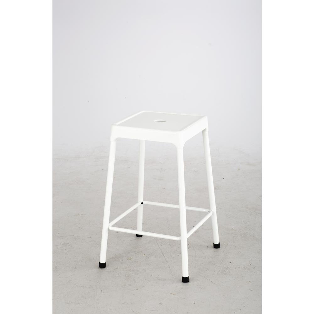 Counter-Height Steel Stool, White - Safco