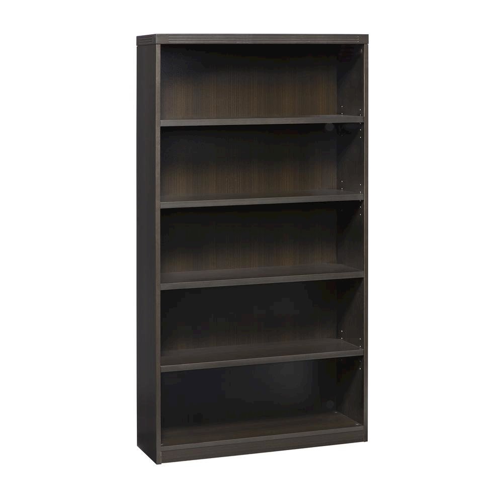 Aberdeen Series Five-Shelf Bookcase, 36w x 15d x 68-3/4h, Mocha - Safco Mayline
