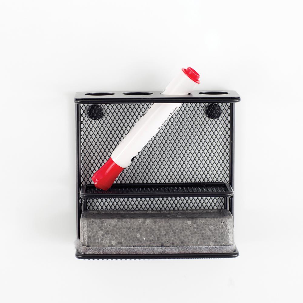 Onyx™ Mesh Marker Holder with Shelf Black