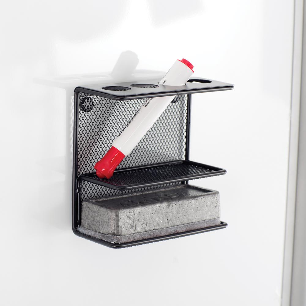 Onyx™ Mesh Marker Holder with Shelf Black