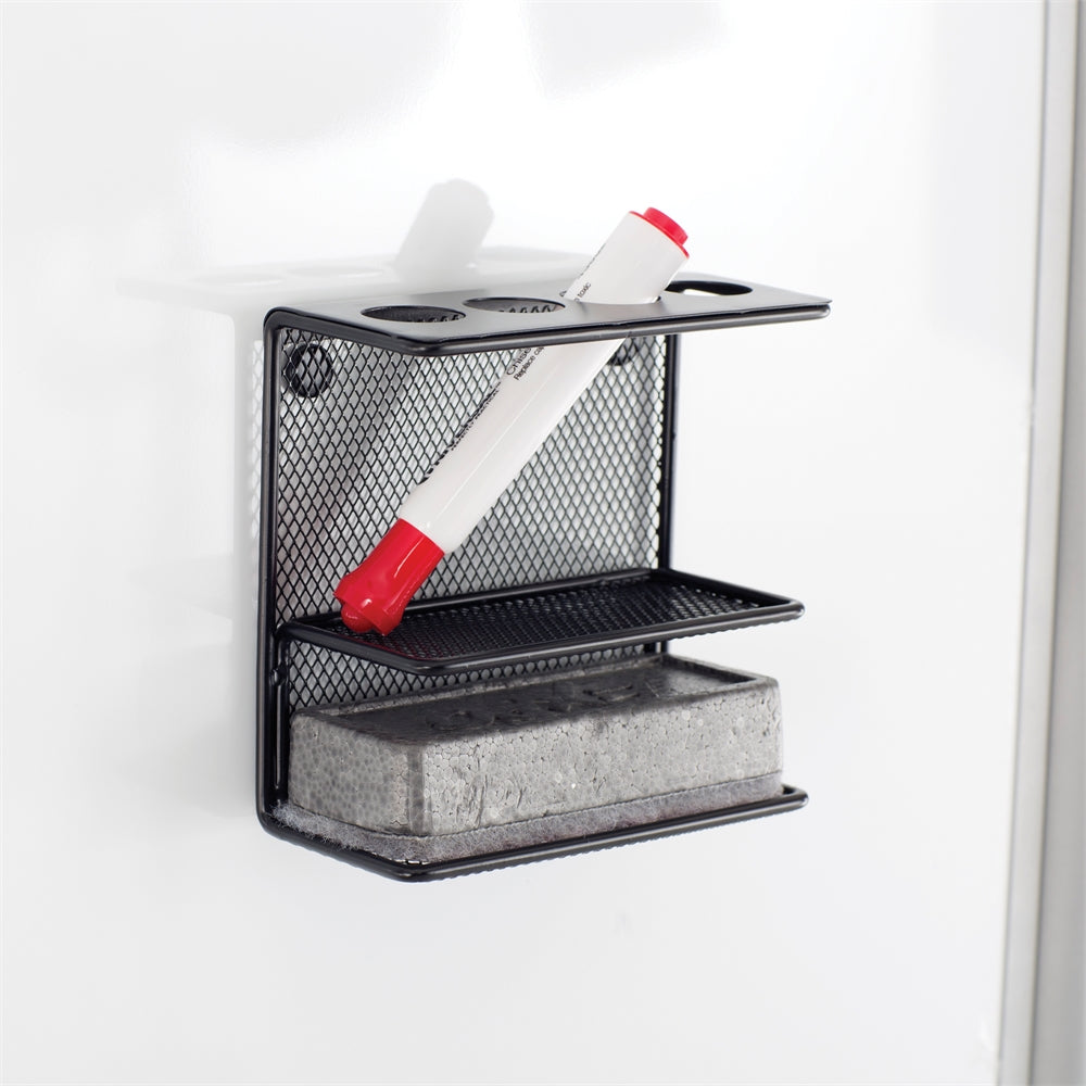Onyx™ Mesh Marker Holder with Shelf Black